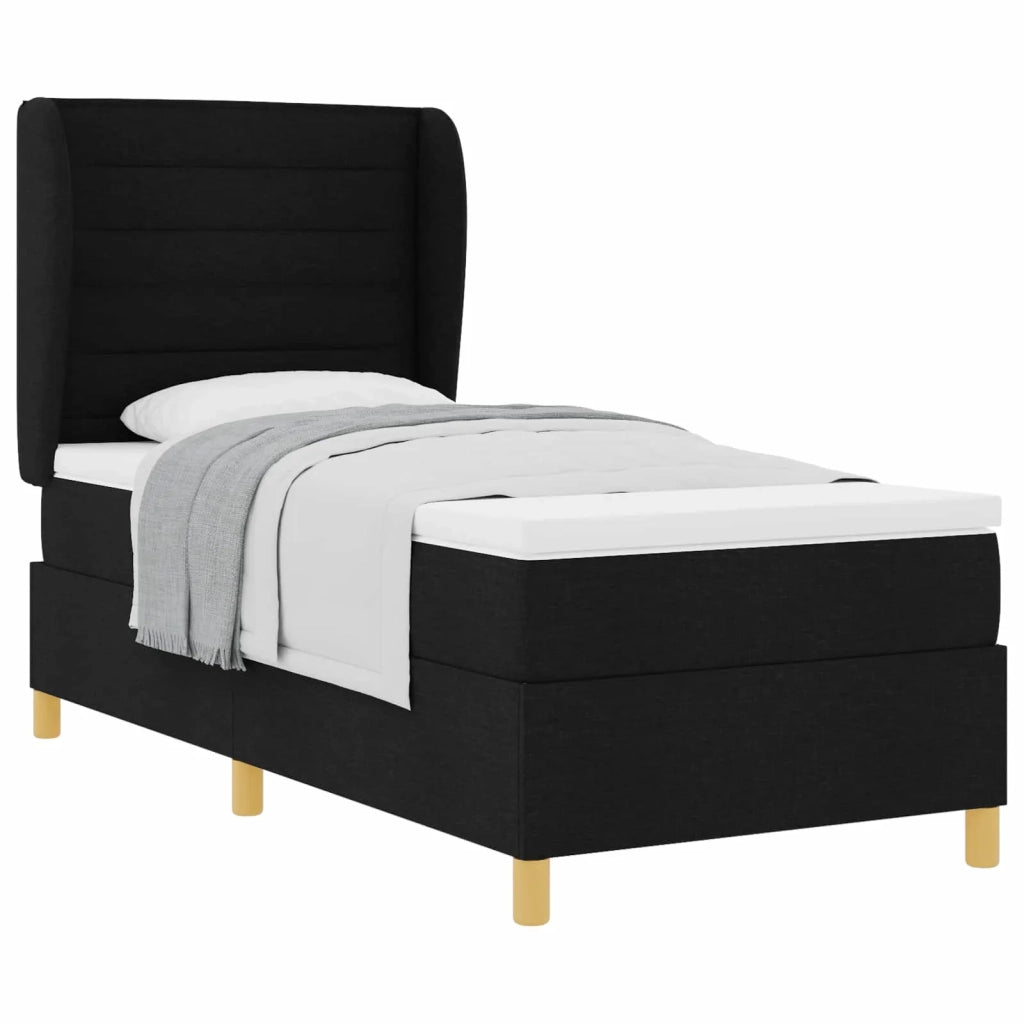 Letto a molle con materasso Nero 200 x 80 cm Tessuto 3340657