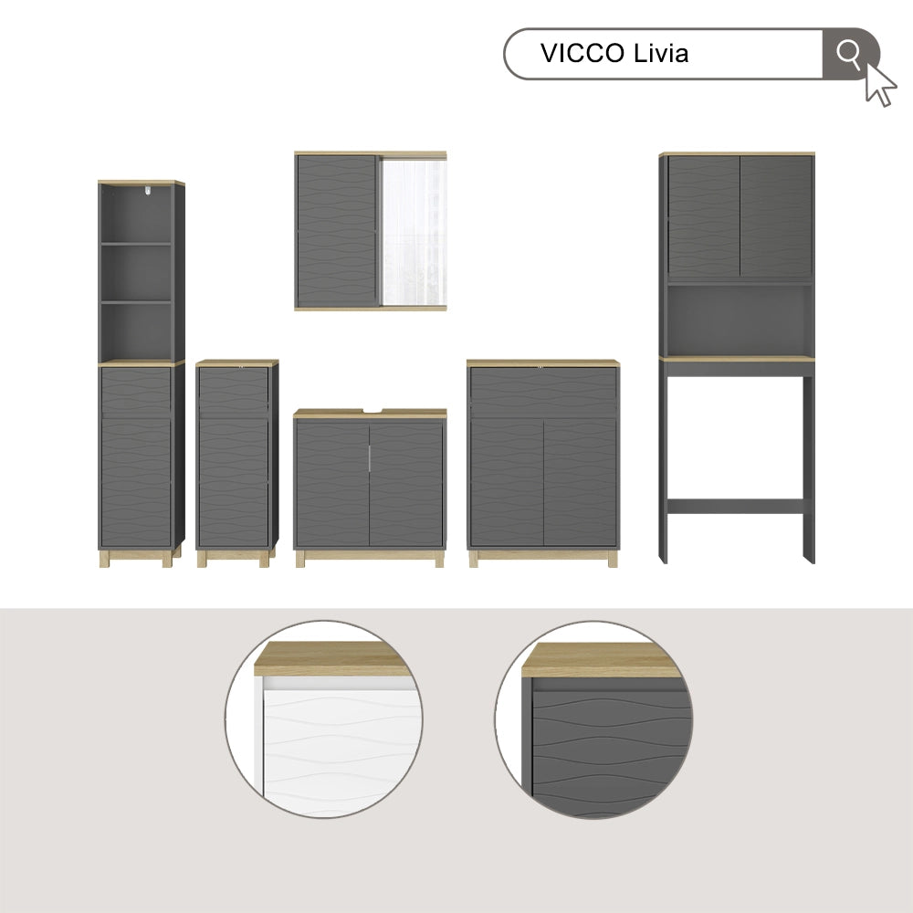 Vicco Mobiletto da toilette Bianco 60 x 163 cm