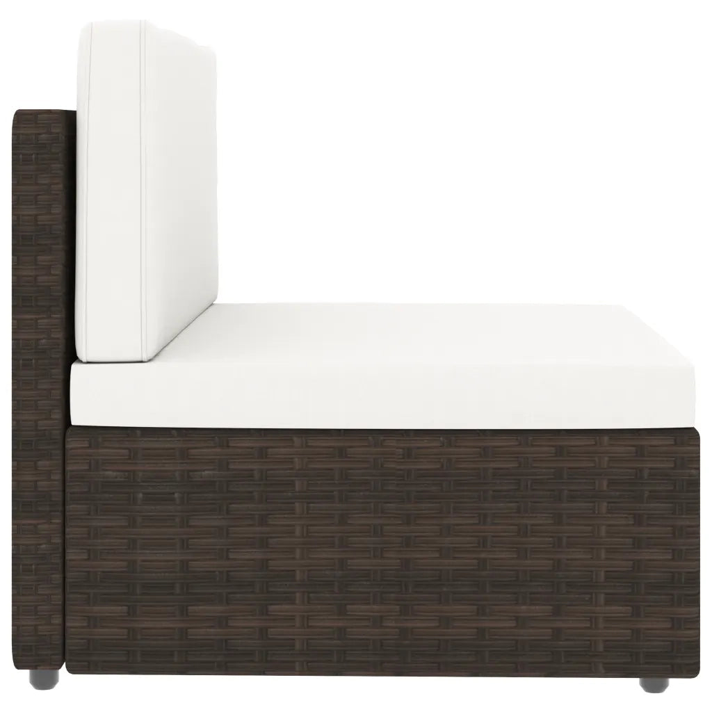 Divano Modulare a 2 Posti in Polyrattan Marrone 49513