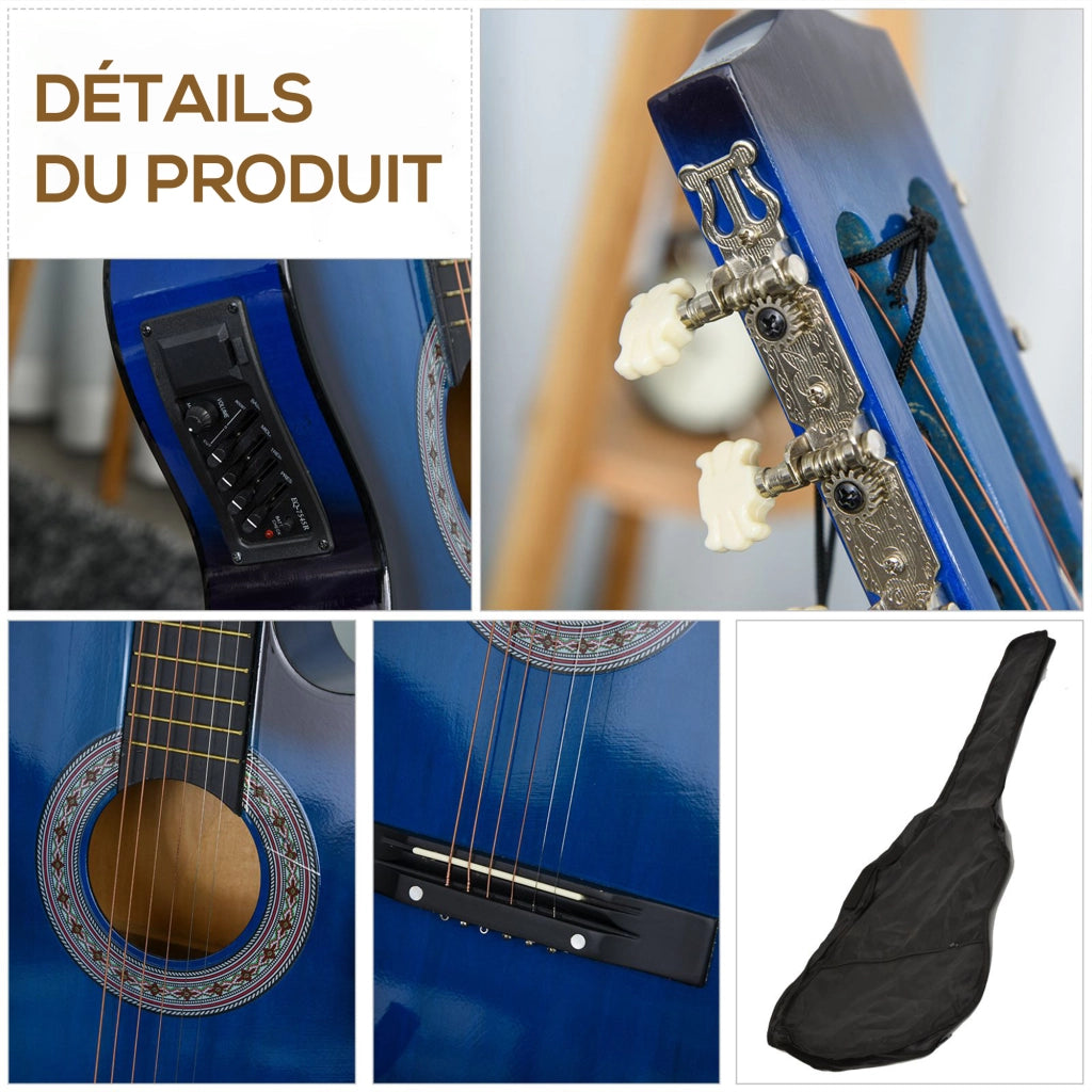 Kit chitarra elettrica ¨C Minimal ¨C 96,5x35,8x8,5cm, blu e nero