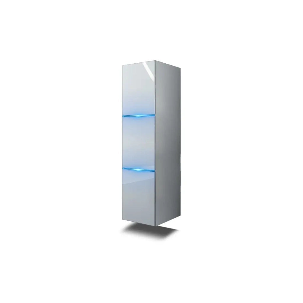 Set di mobili da bagno bianchi, collezione RAVEN, colonne, specchio, mobile sotto lavabo.