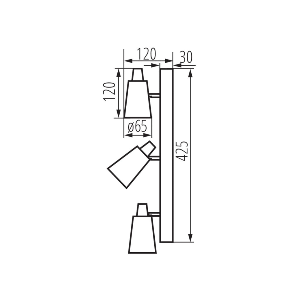 Plafoniera Kanlux Sempra EL-3I 3xGU10 nera orientabile