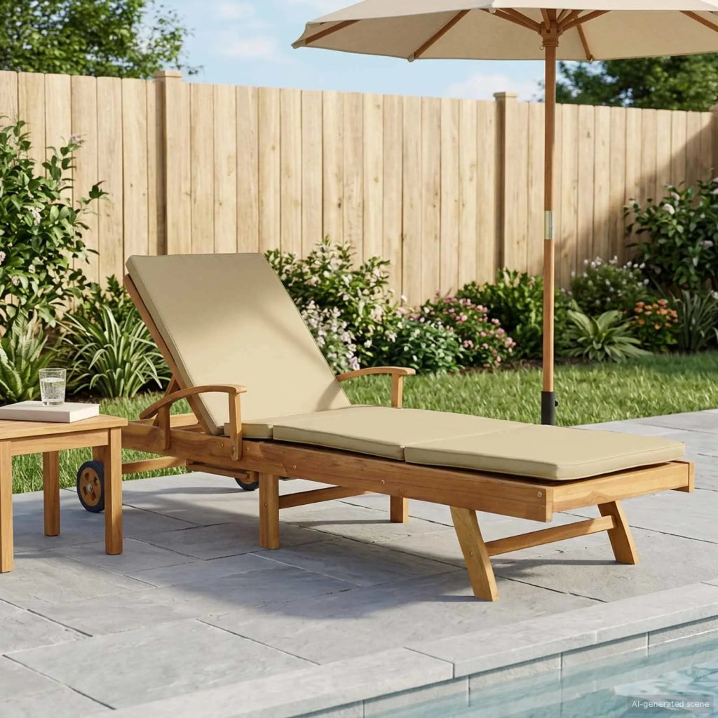 Lettino da sole 100% Poliestere Teak Solido 42032673