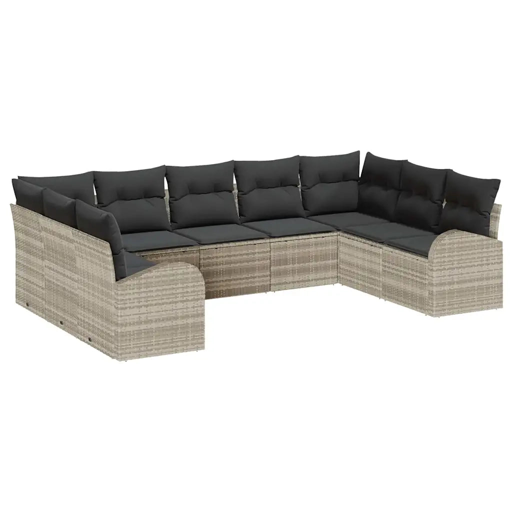 Set di divani con cuscino Grigio chiaro Rattan in Polipropilene