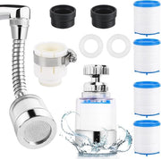 Filtro Acquaticcio 360° Rotativo per Cucina e Bagno - 4 Elementi a Cotone per Filtraggio Ottimale
