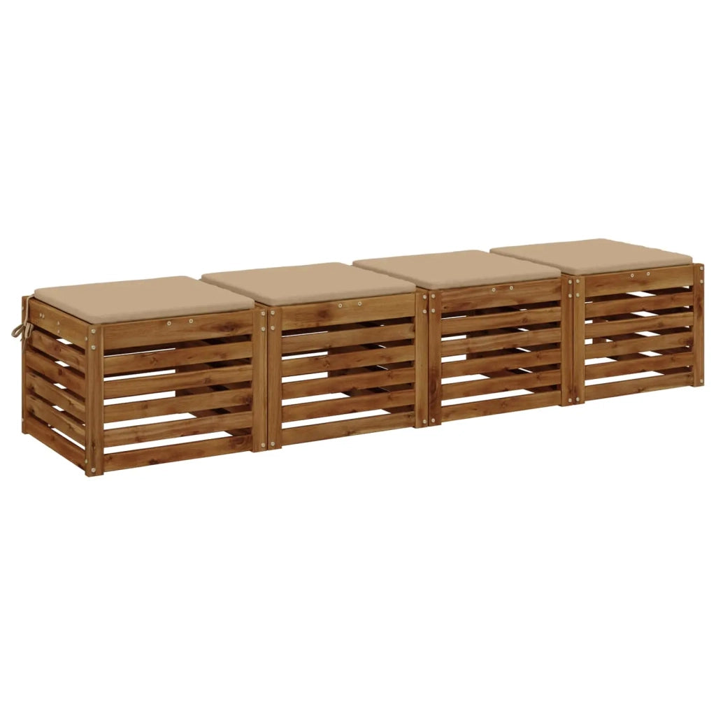 Cuscini per Sedia in 4 Pezzi SOEST 4 pz 100% Poliestere Sabbia 944415