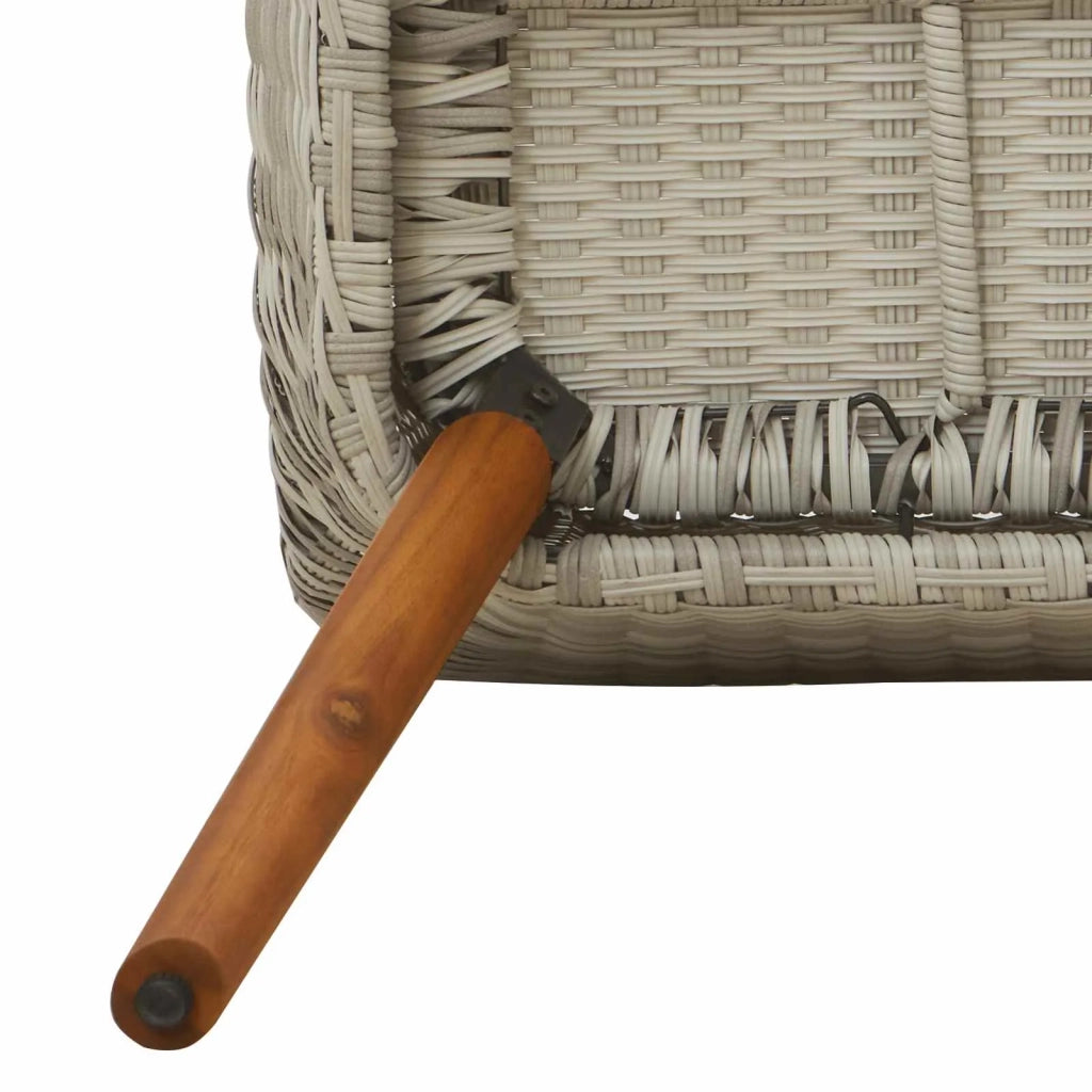 Set da Pranzo per Giardino 5 pcs Grigio chiaro polyrattan 3261706