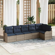 Set Divano da Giardino 6 pz Grigio polyrattan 3345725