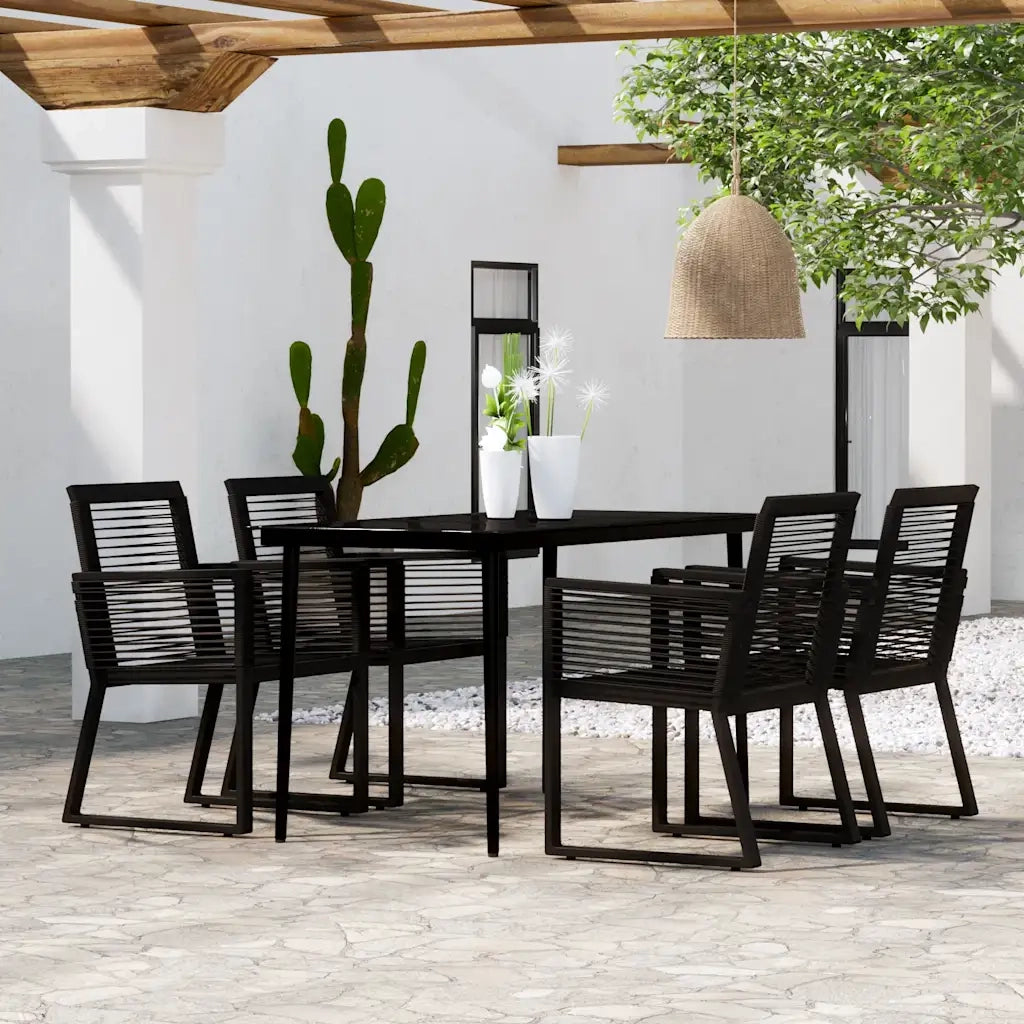 Set Mobili da Pranzo per Giardino 5 pz Nero 3099157