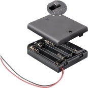 Box portapile per 4 ministilo (aaa) con interruttore