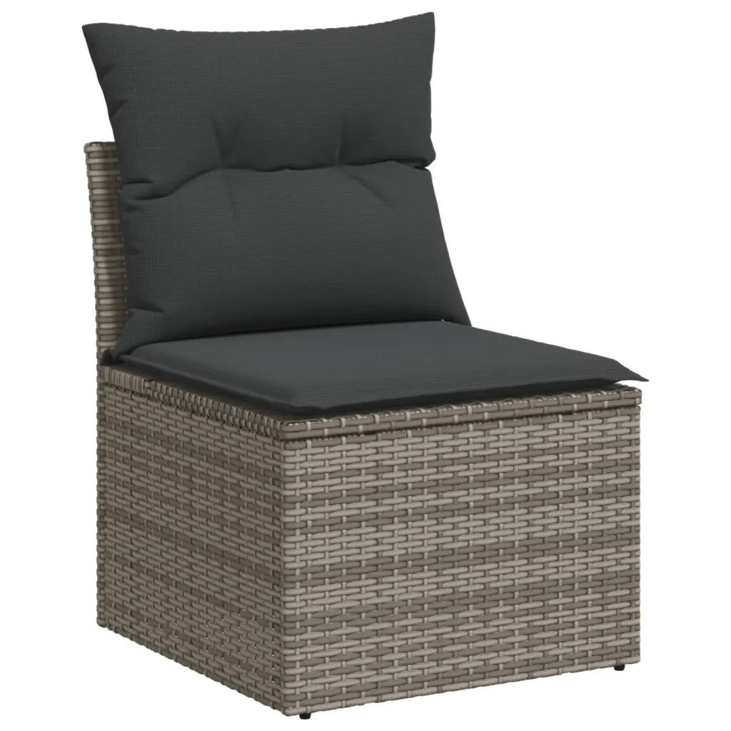 Set Divani da Giardino 13 pz con Cuscini Grigio in Polyrattan 3255871