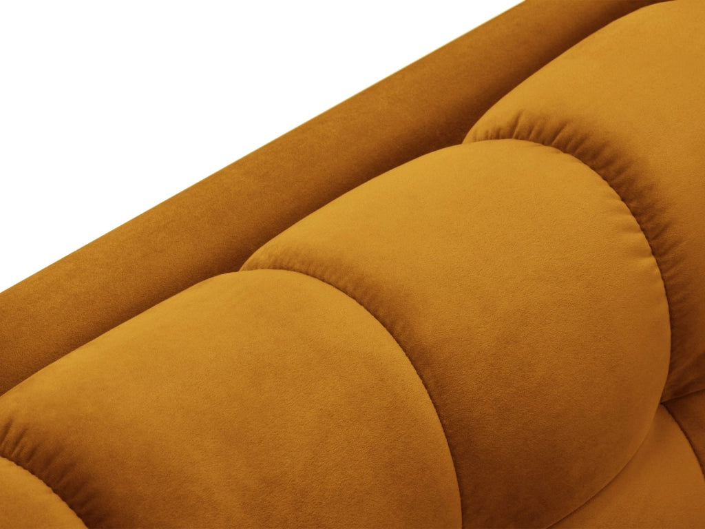 Cosmopolitan Design - Divano panoramico "Bali" 7 posti in velluto giallo 