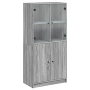 Credenza | Madia | Buffet da pranzo | Armadio da pranzo con Ante Grigio Sonoma 68x37x142 cm Legno Multistrato