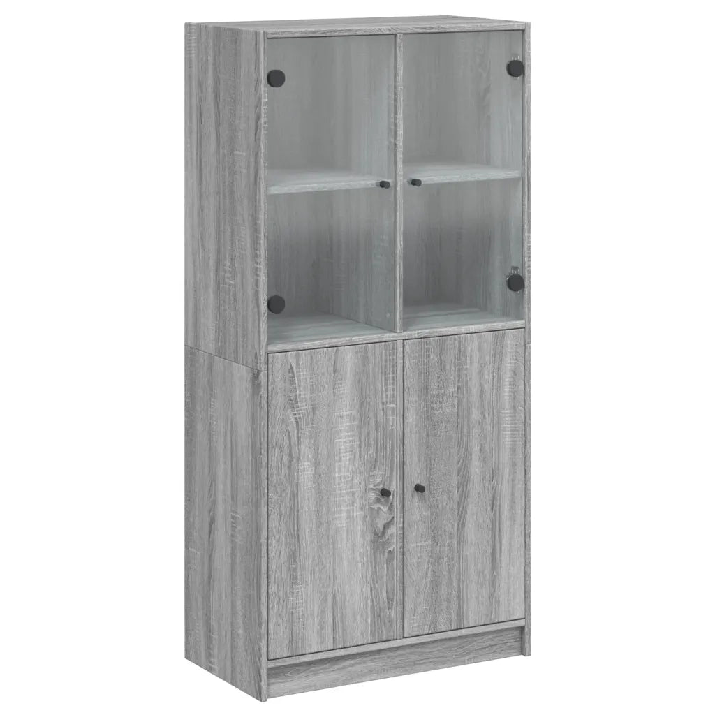 Credenza | Madia | Buffet da pranzo | Armadio da pranzo con Ante Grigio Sonoma 68x37x142 cm Legno Multistrato