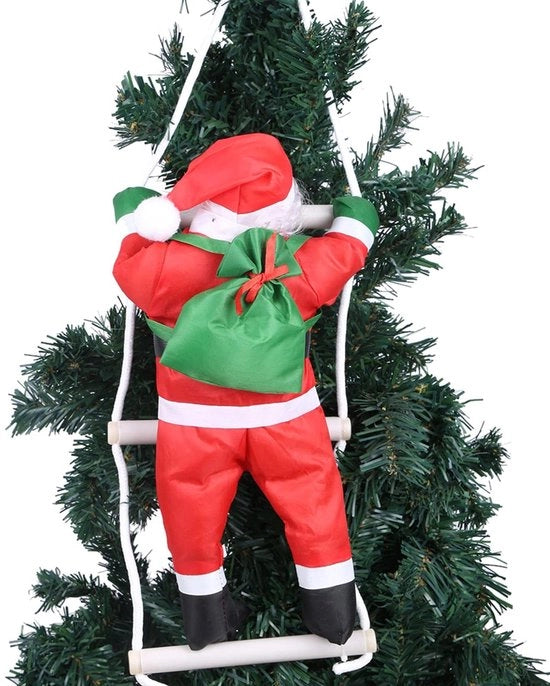 Ornamento di Natale Unico - Santa Claus che sale - Decorazione Interna/Esterna - Tessuto Oxford di Alta Qualità - Sicuro e Duraturo - Atmosfera di Natale - Decorazione di Natale