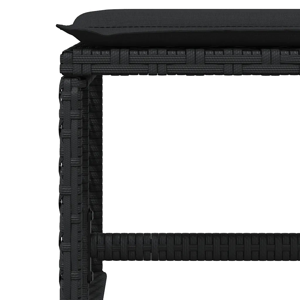 Set da Pranzo da Giardino 17 pz con Cuscini Nero in Polyrattan 3210823