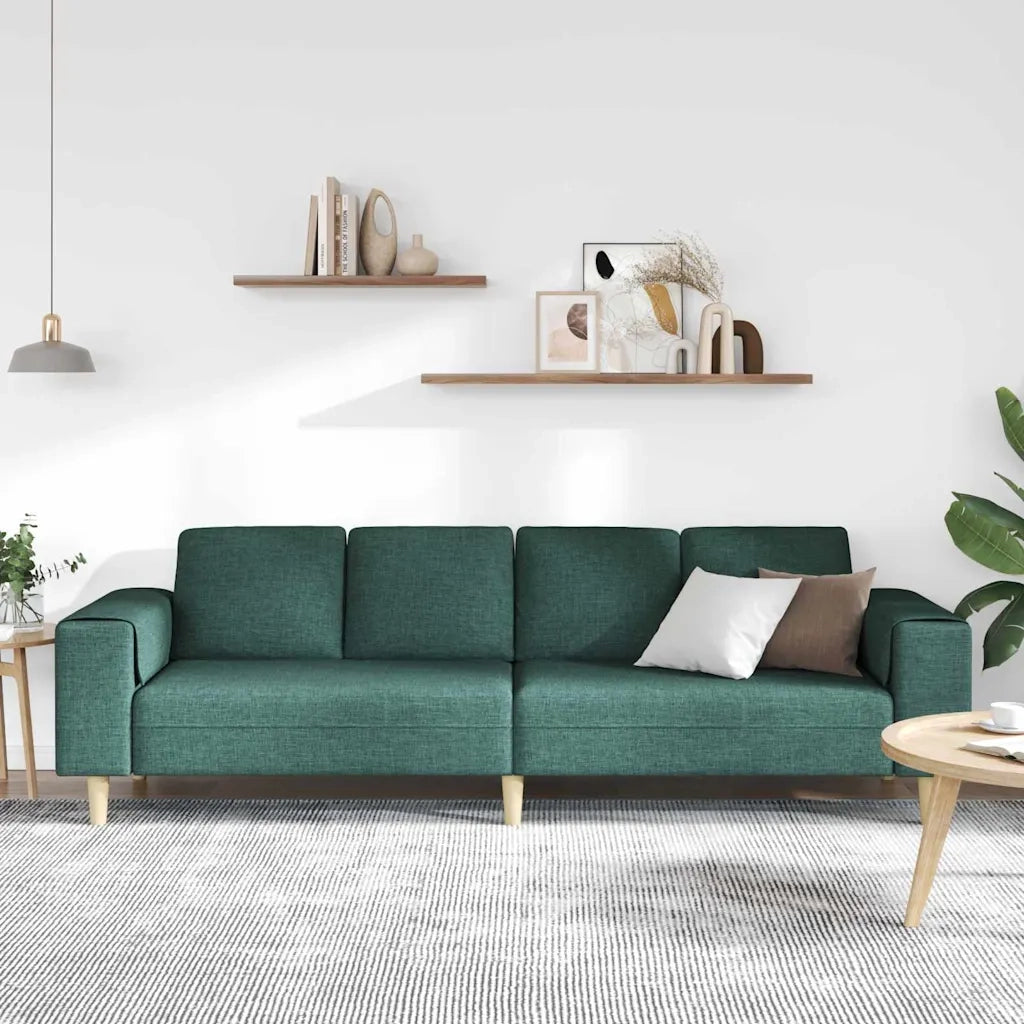 Divano per Soggiorno Verde Scuro 250 x 77 x 76 cm Poliestere 3335085