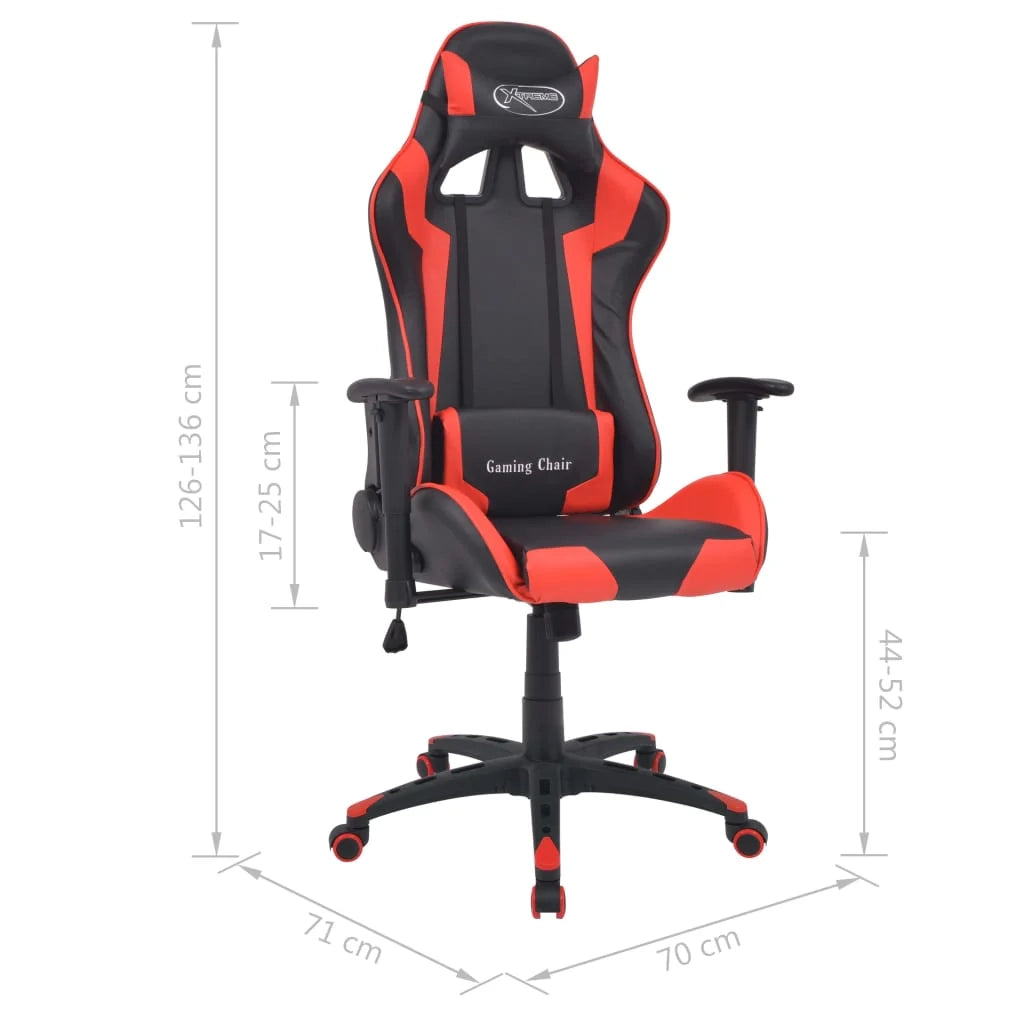 Sedia da ufficio reclinabile sedia da studio per computer similpelle rossa 02_0024029