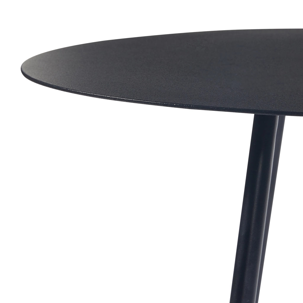 Tavolino a Treppiede Sula con Piano Rotondo 53 x 50 cm Metallo Nero [en.casa]