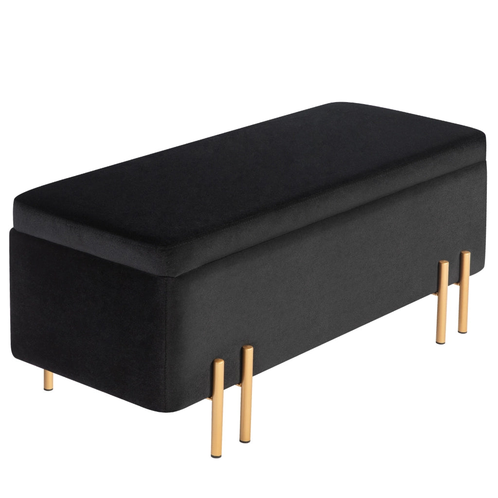 Divano con cassetti ¨C Minimal ¨C Nero, metallo, 100x40x42 cm