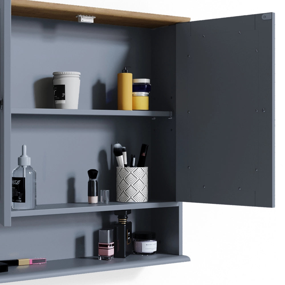 Vicco Specchio contenitore bagno Grigio 56 x 58 cm