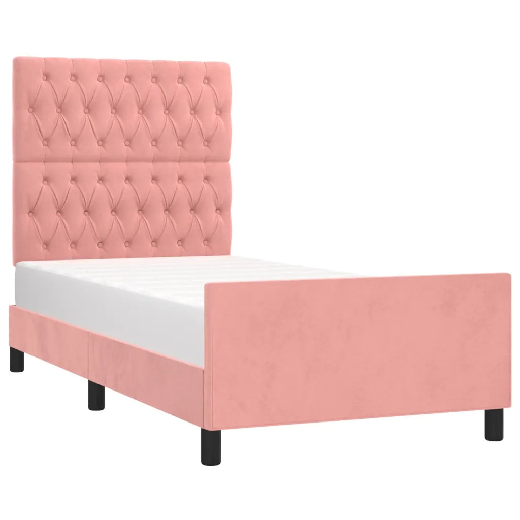Giroletto con Testiera Rosa 100x200 cm in Velluto 3125927