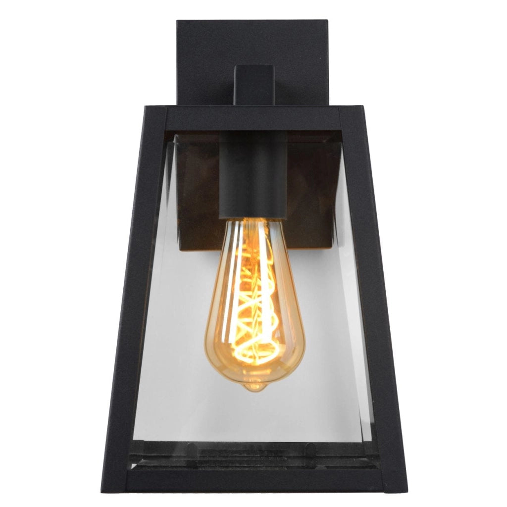 Applique esterna Lucide Matslot E27 60W nera vetro IP23