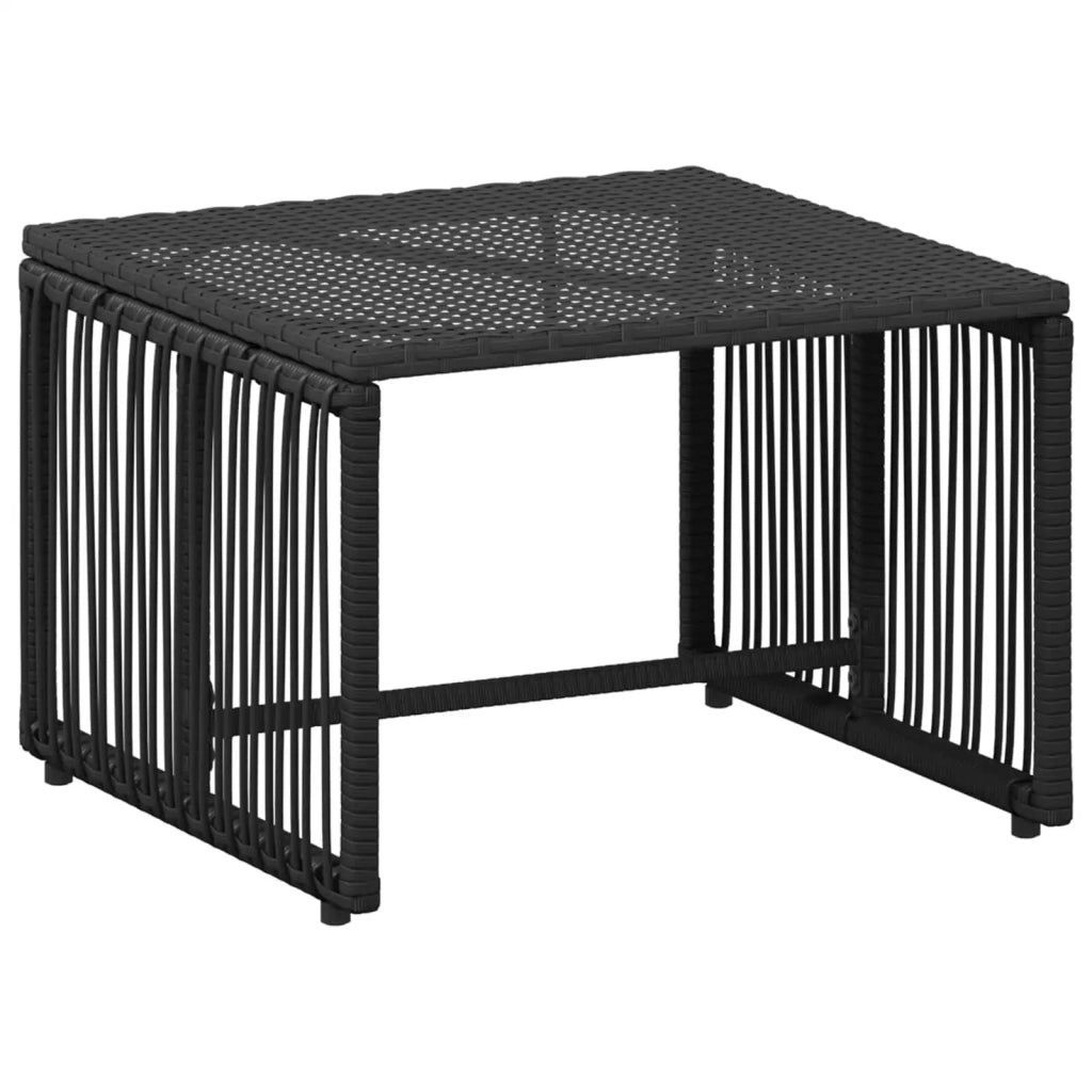 Set di Mobili da Esterno 11 pcs Nero e Turchese polyrattan 42025155