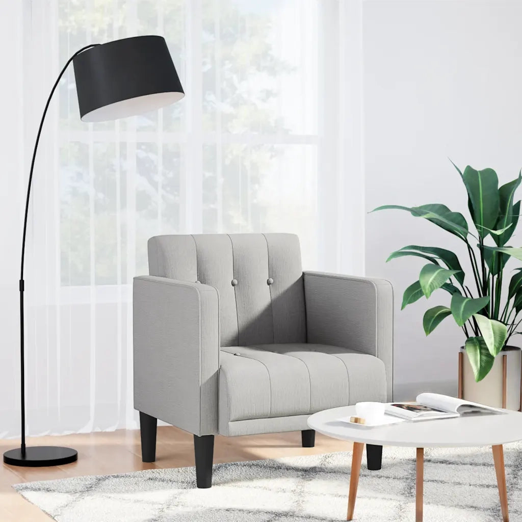 Divano Poltrona | Sedia con Braccioli Grigio Nuvola 53 cm in Tessuto