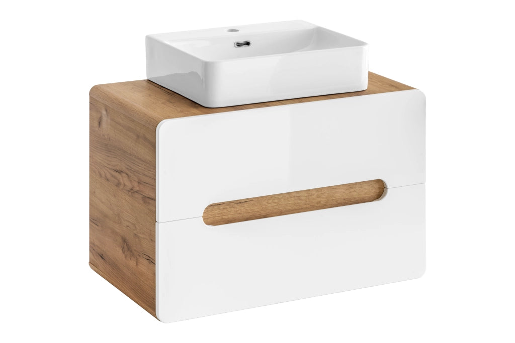 Mobile sottolavabo 80 cm 2 cassetti Aruba White 80 x 53 x 46 cm