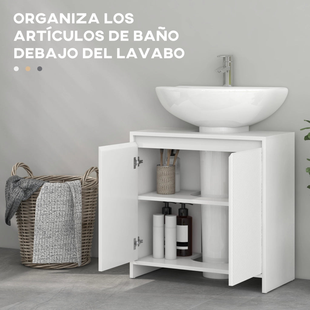 Mobiletto Sottolavabo con Ripiano ¨C Minimal ¨C Bianco 60x30x60 cm