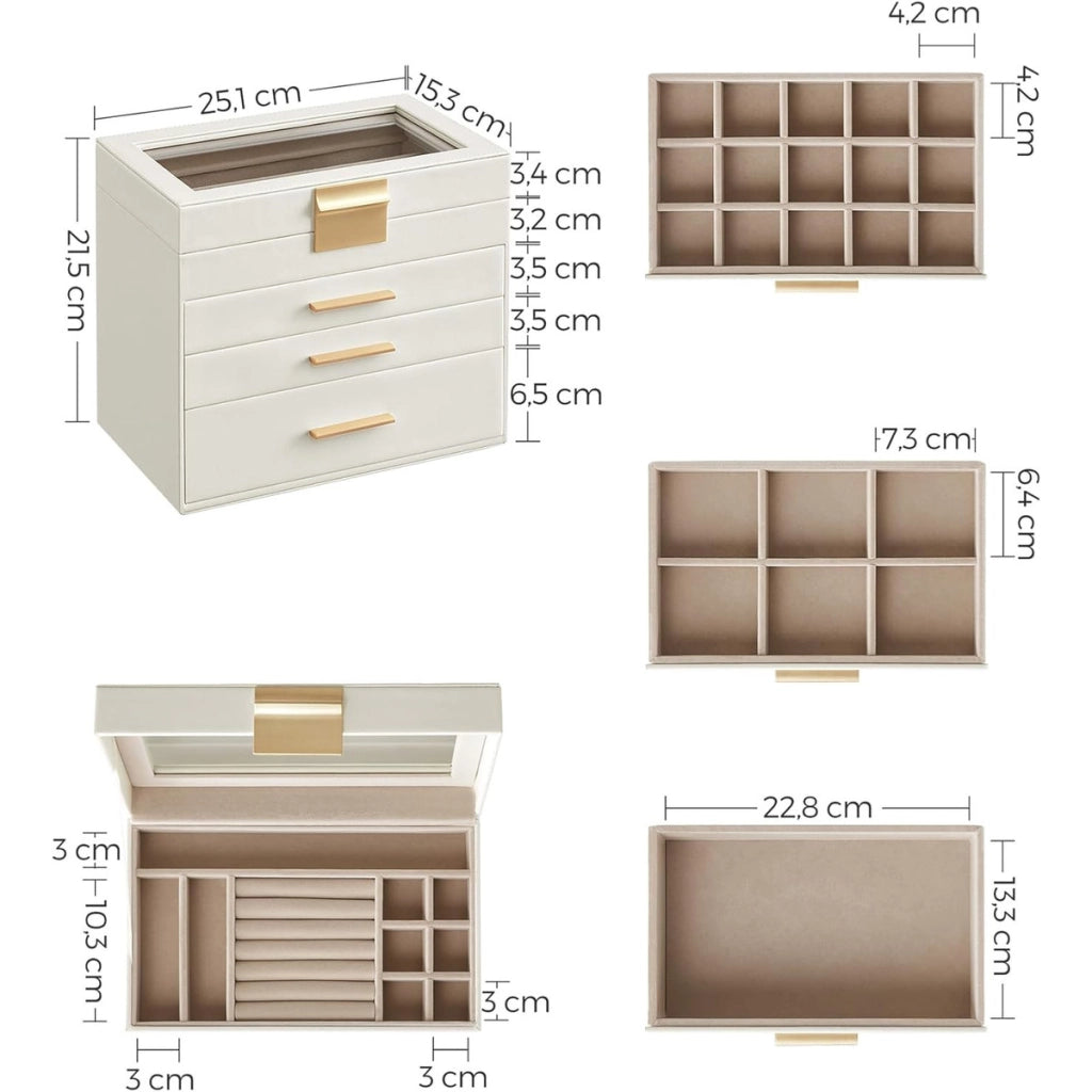 Portagioie Elegance a 4 Livelli Bianco e Oro
