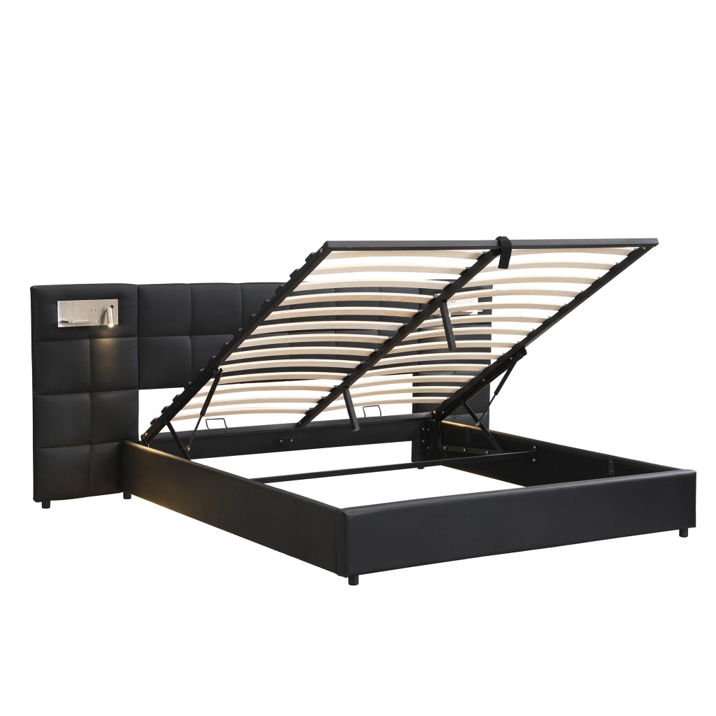 letto imbottito pu nero 180 x 200 cm