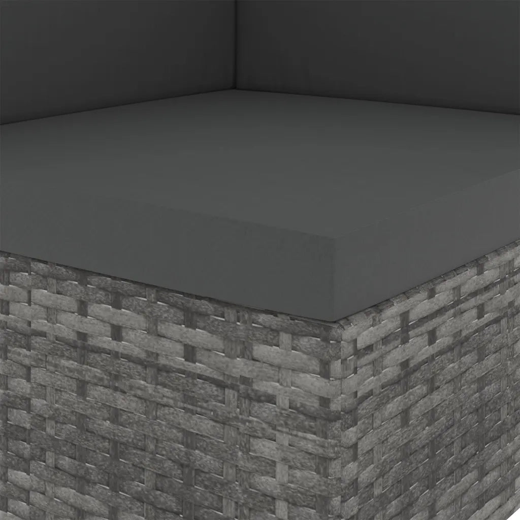 Divano ad Angolo Modulare in Polyrattan Grigio 49521