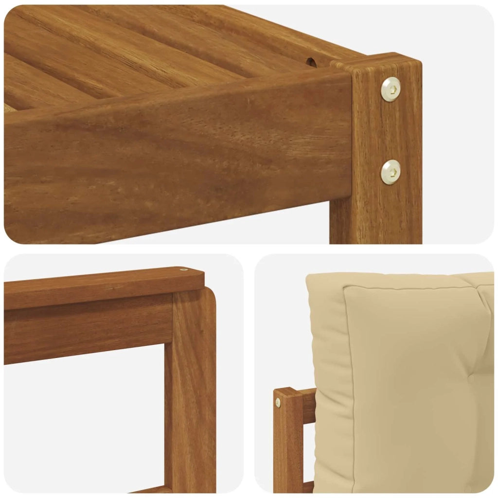 Set di divani da esterno con cuscino 6 pcs Naturale e Beige 3367816