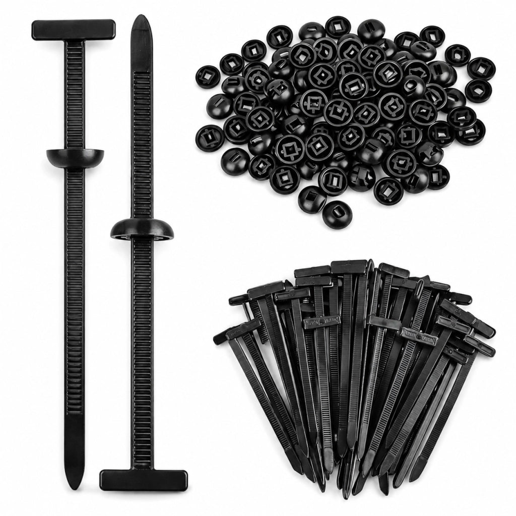 50 Fascette Nylon con 50 Fibbie a Rivetto per Auto Moto e Cablaggi