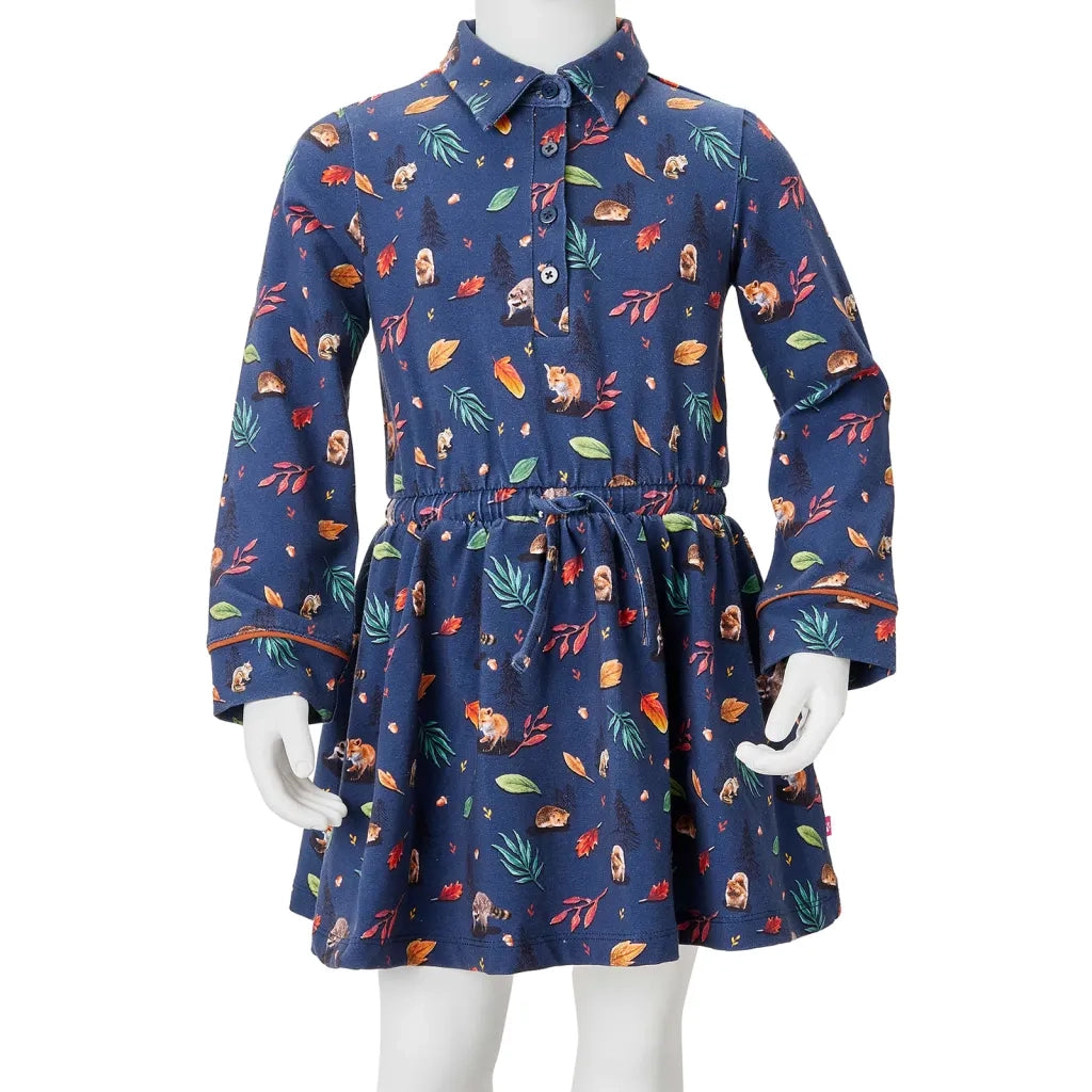 Abito da Bambina a Maniche Lunghe Blu Marino 128 CFW6421640