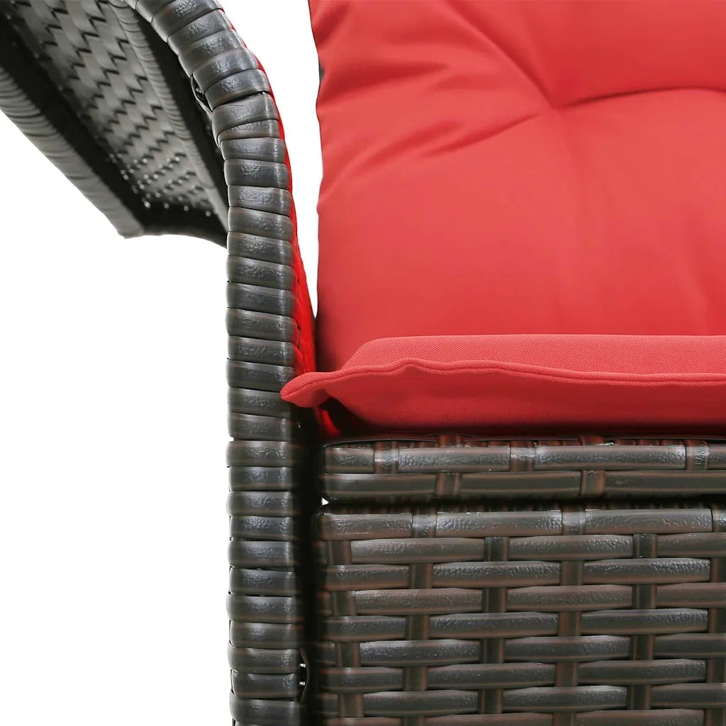 Divano da giardino con cuscino 141 x 62 x 69 cm polyrattan 42006698
