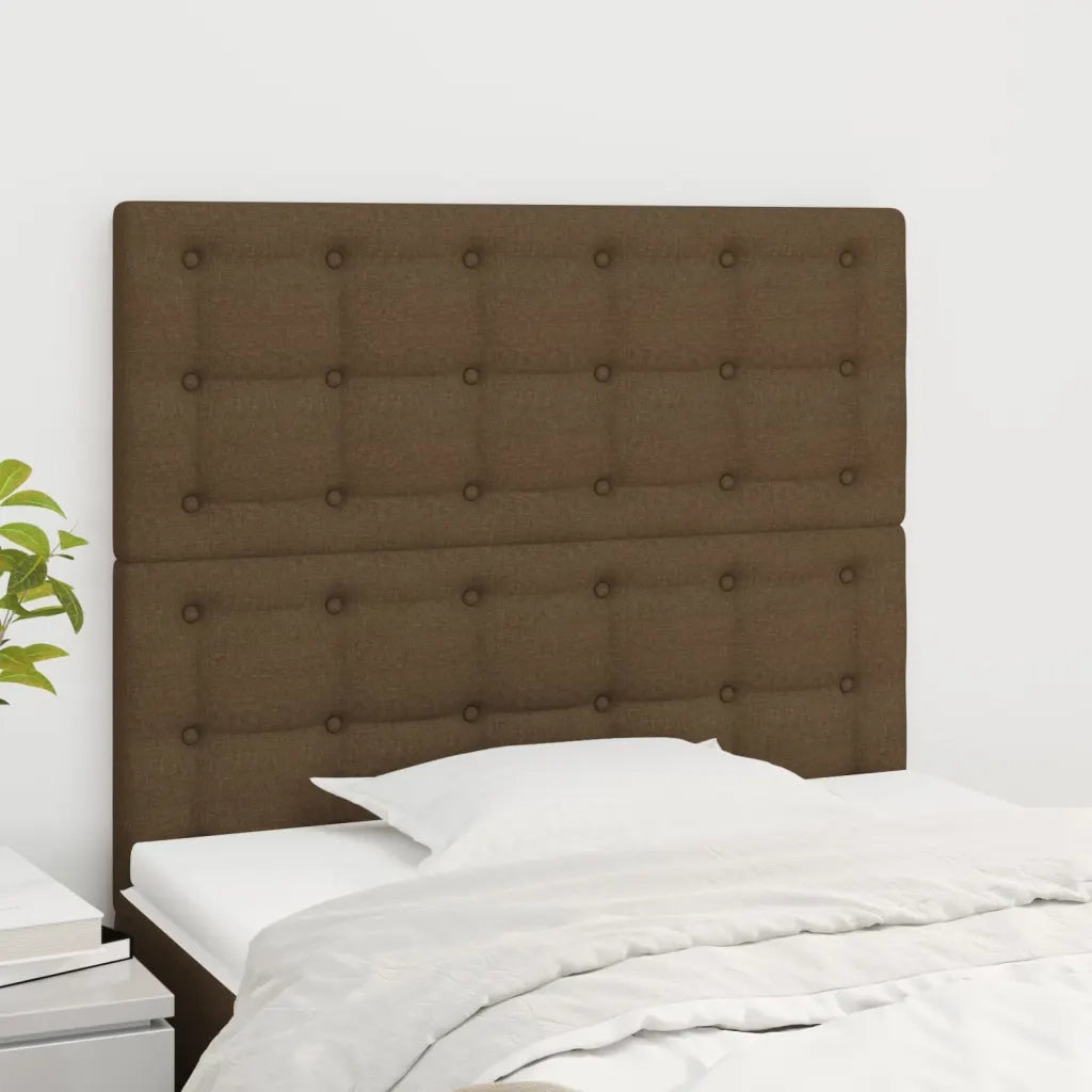 Testiera | Testata Marrone Scuro 100x5x118/128 cm Tessuto