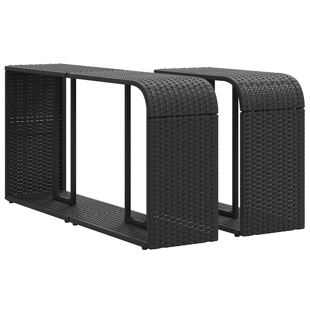 Set Divani da Giardino 10 pz con Cuscini Nero in Polyrattan 3228897