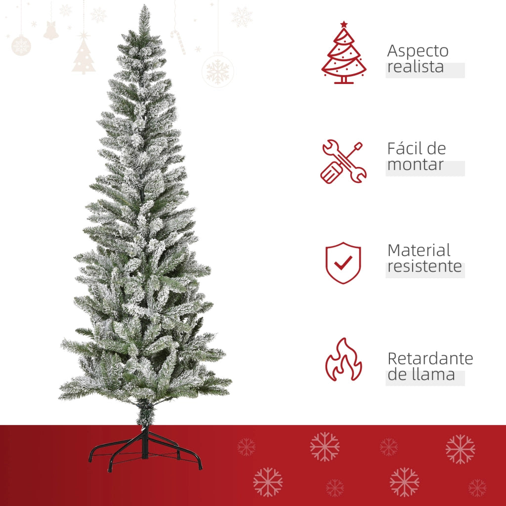 Albero di Natale Artificiale ¨C Minimal ¨C Verde e Bianco 60x180 cm