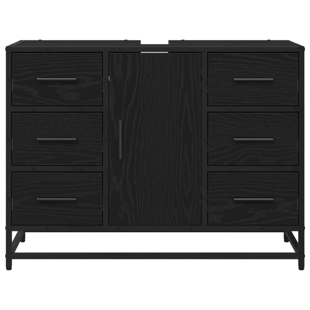 Mobile da Bagno | Armadio da bagno Rovere Nero 80 x 33 x 60 cm Legno multistrato