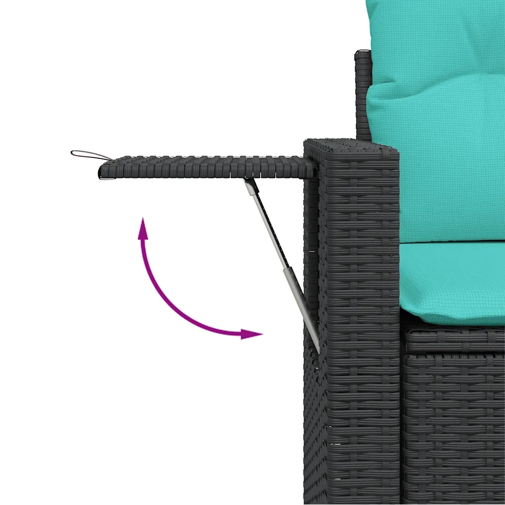 Set Divani da Giardino 11 pz con Cuscini in Polyrattan Nero 3327200