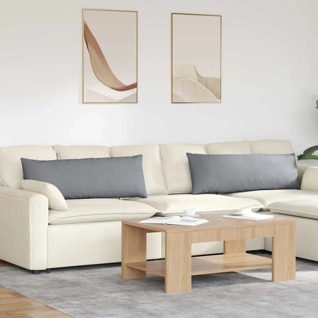 Cuscini da Divano 2 pz | Cuscini per sedie Grigio chiaro 120 x 40 cm Tessuto