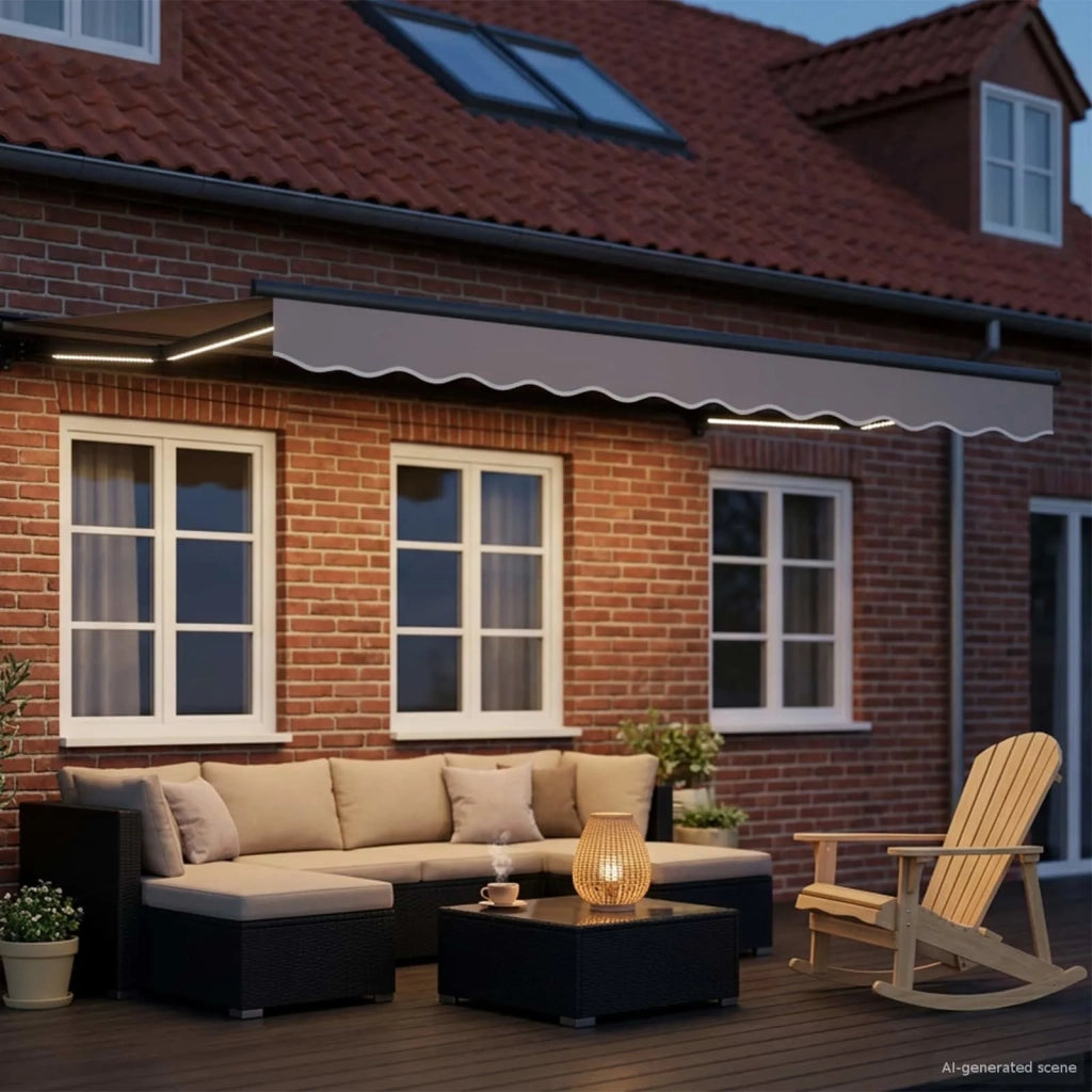 Cornice per Tenda Manuale con LED 3 x 2,5 m 3420815