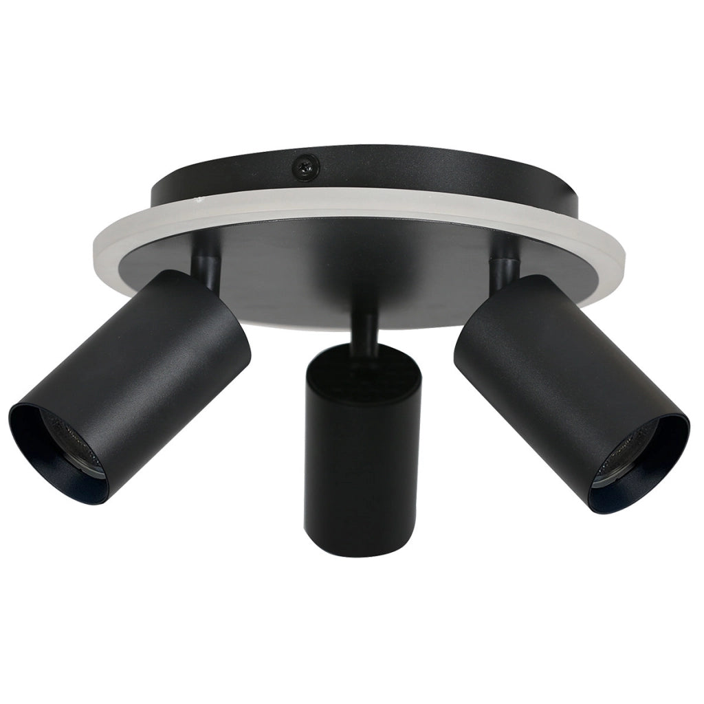 Plafoniera Parma nera 3 faretti orientabili GU10+LED CCT