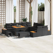 Set Divano da Giardino 13 pcs Nero polyrattan 3362964