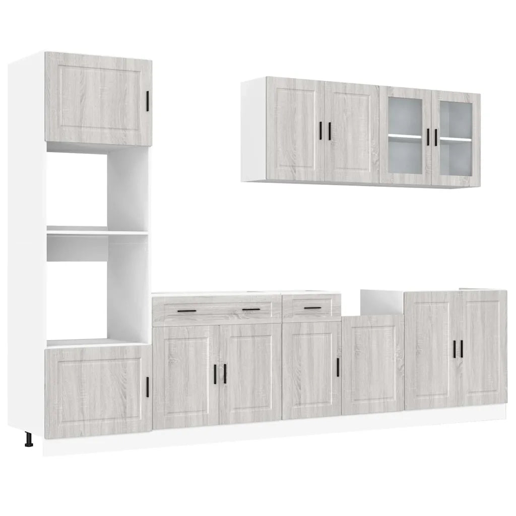 Set Mobili da Cucina 7 pz Kalmar Grigio Sonoma in Truciolato 3314757