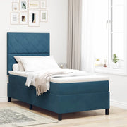 Letto a molle con materasso Blu Scuro 90 x 190 cm Velluto 3339870