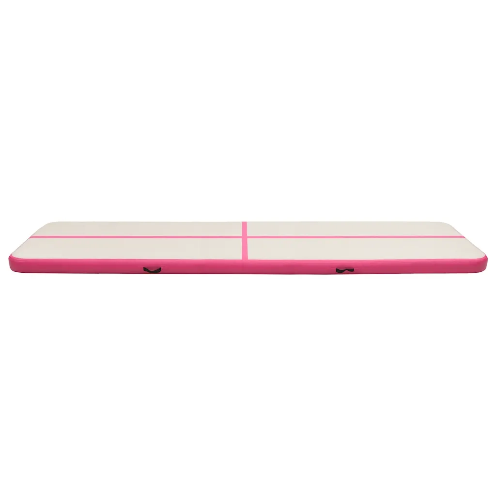 Tappetino Ginnastica Gonfiabile con Pompa 600x100x15cm PVC Rosa CFW1054745